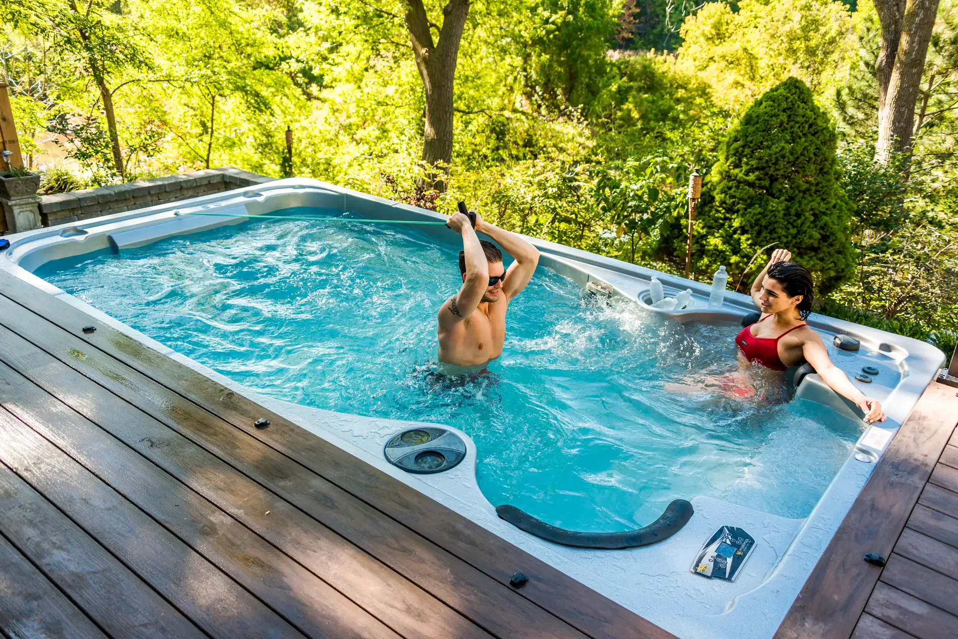 Exercise In Hydropool Swim Spa